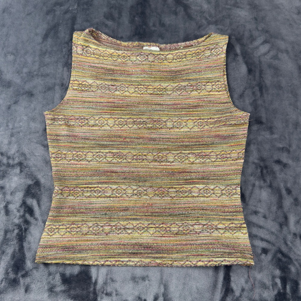 California Concepts Tank Top Womens Medium Multicolor Geometric Knit Vintage